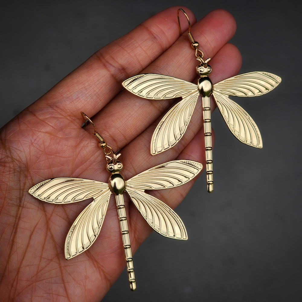 Dragonfly Boho Earrings Gold Boheme